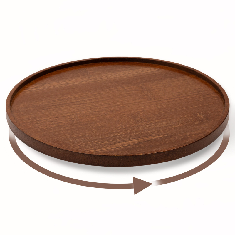 Egyszerű konyhai forgó fűszertároló állvány, asztali hálószoba kiegészítők, multifunkcionális bambusz tálca tároló állvány