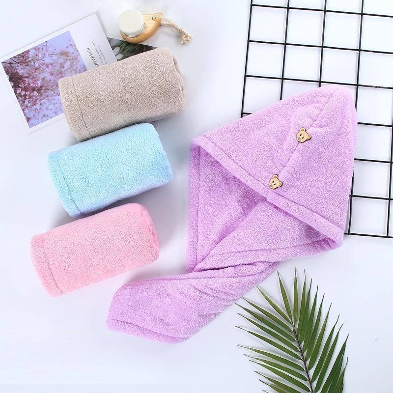 2022 m. moteriška dvisluoksnė storinta plaukų džiovinimo kepuraitė, sugerianti dušo kepuraitė, plaukų rankšluostis, galvos apdangalas, garuose greitai džiūstantis sugeriantis rankšluostis