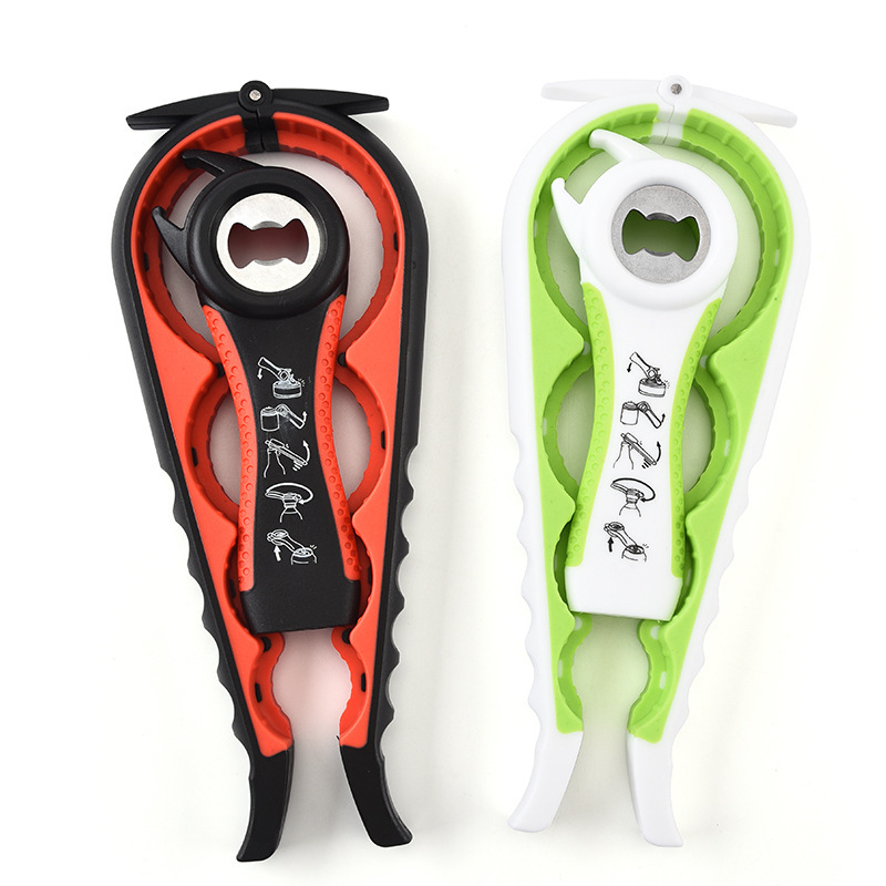 Фабричен комплект отварачки за бутилки „пет в едно“, отварачка за консерви „четири в едно“, неплъзгаща се, спестяваща труд въртяща се отварачка за консерви за бира и сода