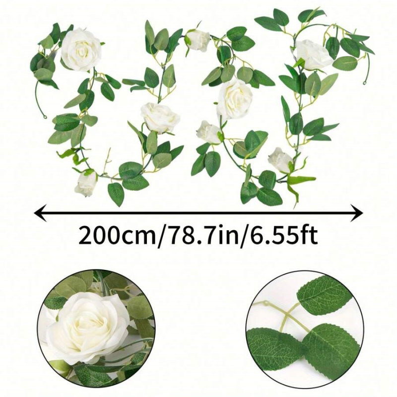 Pavasara simulācija balta roze rotangpalmas mākslīgais zaļais augs mākslīgais zieds āra kāzu arka mājas dekorēšana Amazon