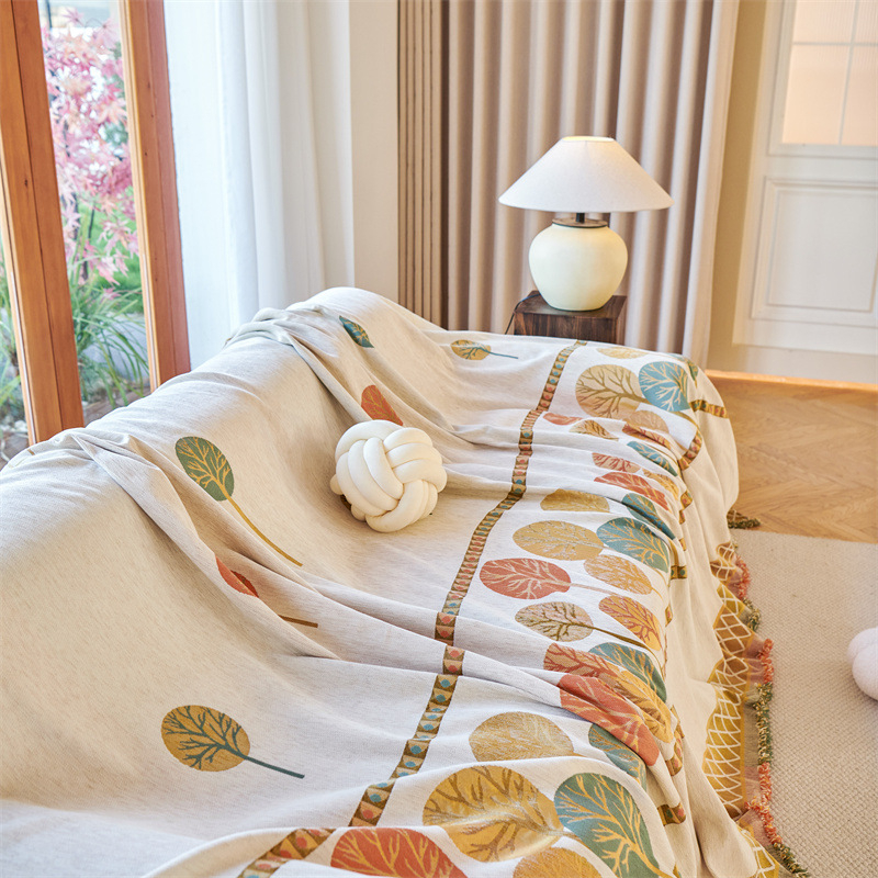 Цялостна кърпа за диван от шенил, пълно покритие, усъвършенстван калъф за одеяло за диван, плат за диван „Четири сезона“, универсален едноделен калъф за възглавница за диван