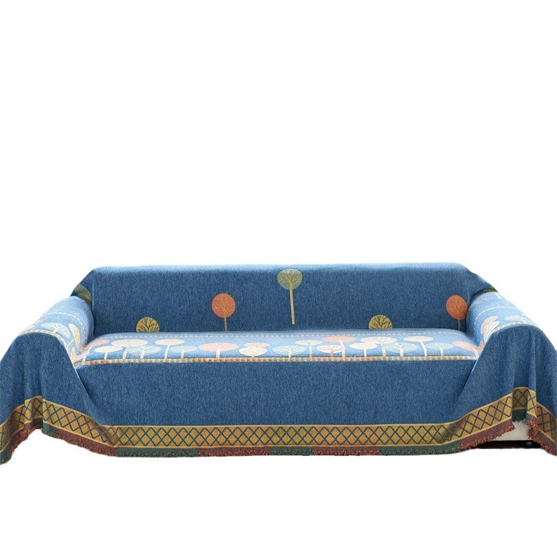 Цялостна кърпа за диван от шенил, пълно покритие, усъвършенстван калъф за одеяло за диван, плат за диван „Четири сезона“, универсален едноделен калъф за възглавница за диван