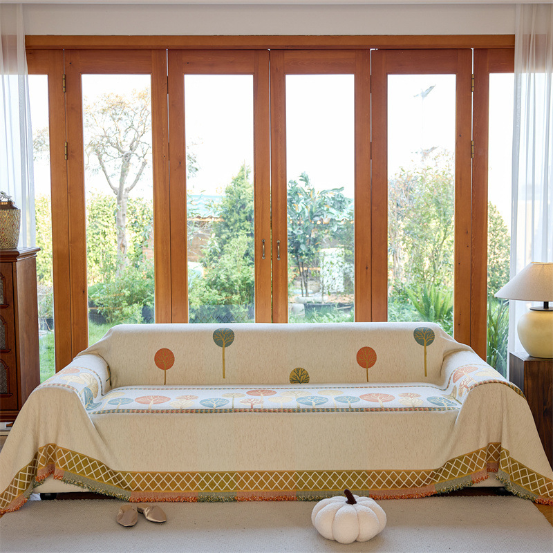 Цялостна кърпа за диван от шенил, пълно покритие, усъвършенстван калъф за одеяло за диван, плат за диван „Четири сезона“, универсален едноделен калъф за възглавница за диван