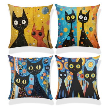 Παπαγάλος Rainforest Palm Leaf Σαλόνι Καναπές Διακοσμητικό Τετράγωνο Μαξιλαροθήκη Οκτώ Μαύρη Γάτα Αφηρημένη Αγελάδα Αλπακά Μαξιλάρι Κάλυμμα