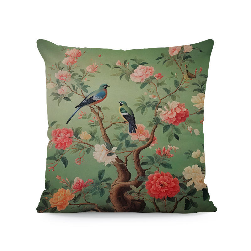 Παπαγάλος Rainforest Palm Leaf Σαλόνι Καναπές Διακοσμητικό Τετράγωνο Μαξιλαροθήκη Οκτώ Μαύρη Γάτα Αφηρημένη Αγελάδα Αλπακά Μαξιλάρι Κάλυμμα