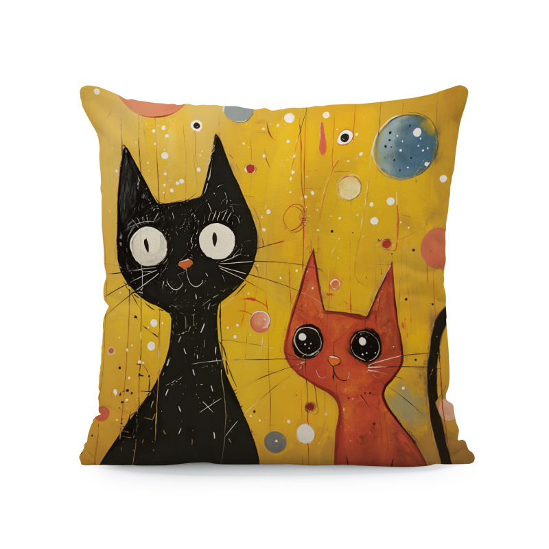 Παπαγάλος Rainforest Palm Leaf Σαλόνι Καναπές Διακοσμητικό Τετράγωνο Μαξιλαροθήκη Οκτώ Μαύρη Γάτα Αφηρημένη Αγελάδα Αλπακά Μαξιλάρι Κάλυμμα