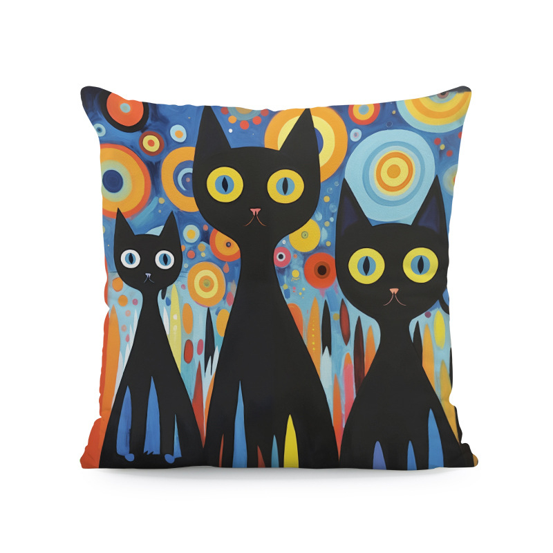 Παπαγάλος Rainforest Palm Leaf Σαλόνι Καναπές Διακοσμητικό Τετράγωνο Μαξιλαροθήκη Οκτώ Μαύρη Γάτα Αφηρημένη Αγελάδα Αλπακά Μαξιλάρι Κάλυμμα