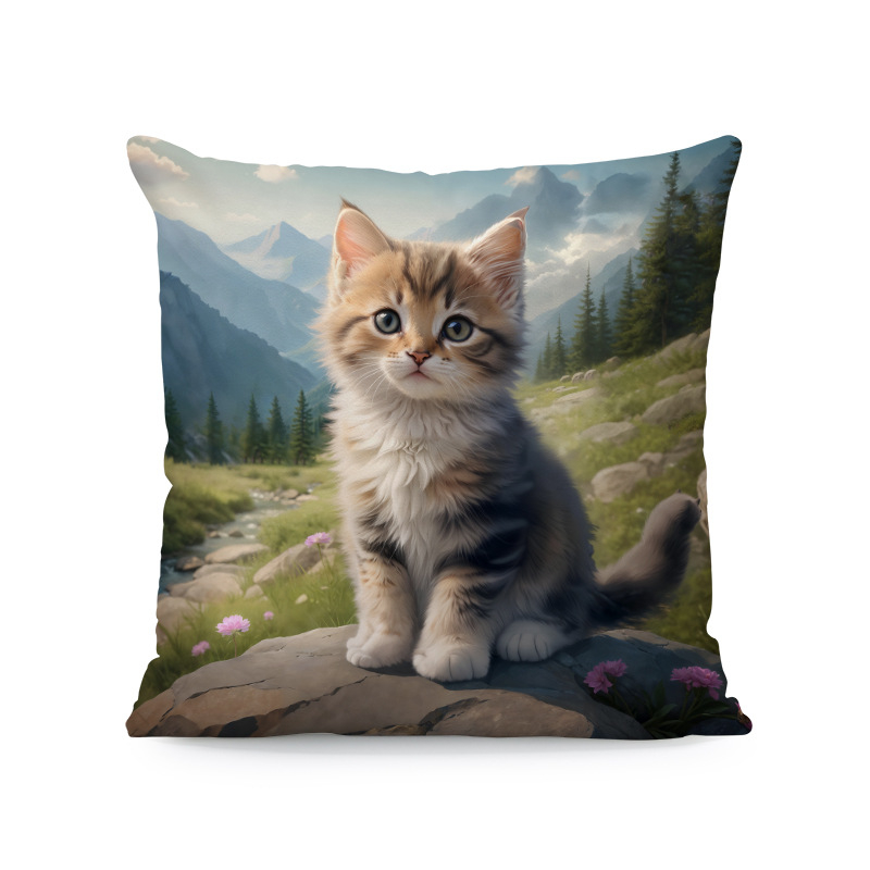 Παπαγάλος Rainforest Palm Leaf Σαλόνι Καναπές Διακοσμητικό Τετράγωνο Μαξιλαροθήκη Οκτώ Μαύρη Γάτα Αφηρημένη Αγελάδα Αλπακά Μαξιλάρι Κάλυμμα