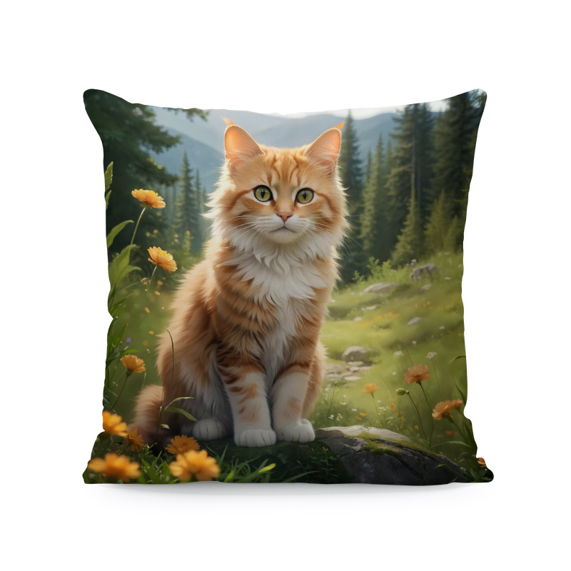 Παπαγάλος Rainforest Palm Leaf Σαλόνι Καναπές Διακοσμητικό Τετράγωνο Μαξιλαροθήκη Οκτώ Μαύρη Γάτα Αφηρημένη Αγελάδα Αλπακά Μαξιλάρι Κάλυμμα