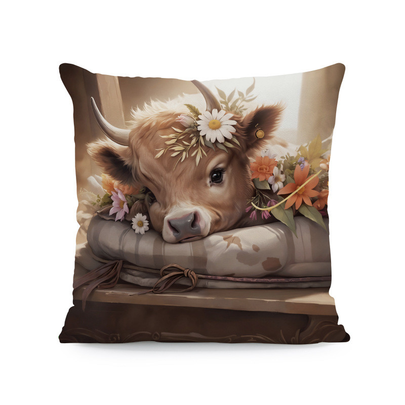 Παπαγάλος Rainforest Palm Leaf Σαλόνι Καναπές Διακοσμητικό Τετράγωνο Μαξιλαροθήκη Οκτώ Μαύρη Γάτα Αφηρημένη Αγελάδα Αλπακά Μαξιλάρι Κάλυμμα