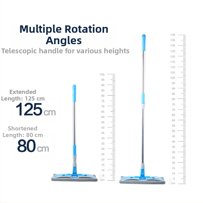 Дропшипинг Плосък моп Въртящ се Мързелив Домакински Моп за Дървени Подове, Моп за Мокро и Сухо Моп с Двойна Употреба с Клипс за Плат