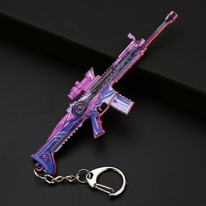 „Heping elite toy“ – naujas M416 odos lydinio vištienos pistoleto modelio periferinis raktų pakabukas, 12 cm