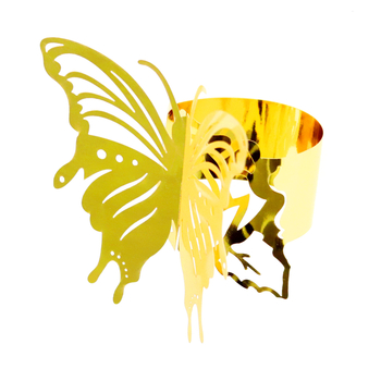 Tarpvalstybinis fabriko lazerinis tuščiaviduris trimatis drugelio formos servetėlių žiedas vestuvių atostogų veidrodinis rožinis servetėlių sagties dekoravimas