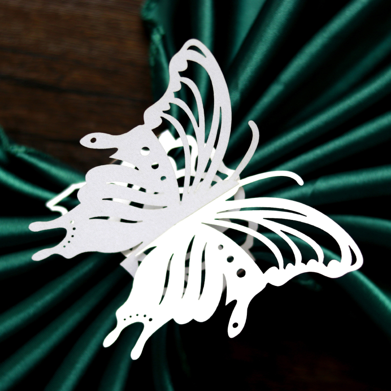 Tarpvalstybinis fabriko lazerinis tuščiaviduris trimatis drugelio formos servetėlių žiedas vestuvių atostogų veidrodinis rožinis servetėlių sagties dekoravimas