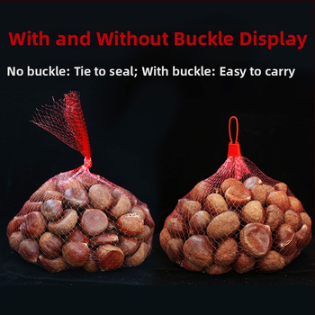 Plastikinis tinklelio maišelis, didmeninė prekyba vaisiais, kaštonų tinklelio maišelis, prekybos centro riešutų pakuotė, nešiojamas nailono ir šilko austas maišelis