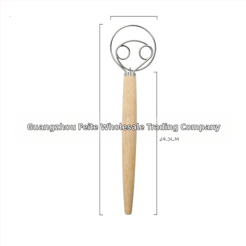 Трансграничен нов дъбов инструмент за разбиване на брашно от камбала, миксер за тесто от неръждаема стомана