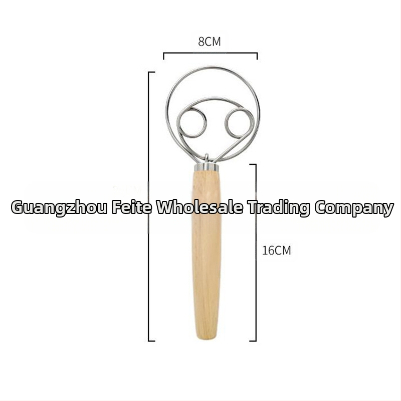 Tarpvalstybinis naujas ąžuolo rankenos plekšnių miltų maišytuvas tešlos maišytuvas nerūdijančio plieno ritės kiaušinių plakimo įrankis