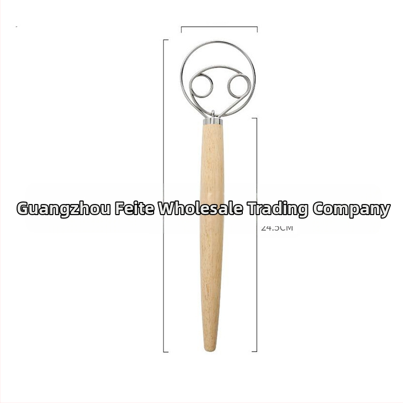 Tarpvalstybinis naujas ąžuolo rankenos plekšnių miltų maišytuvas tešlos maišytuvas nerūdijančio plieno ritės kiaušinių plakimo įrankis