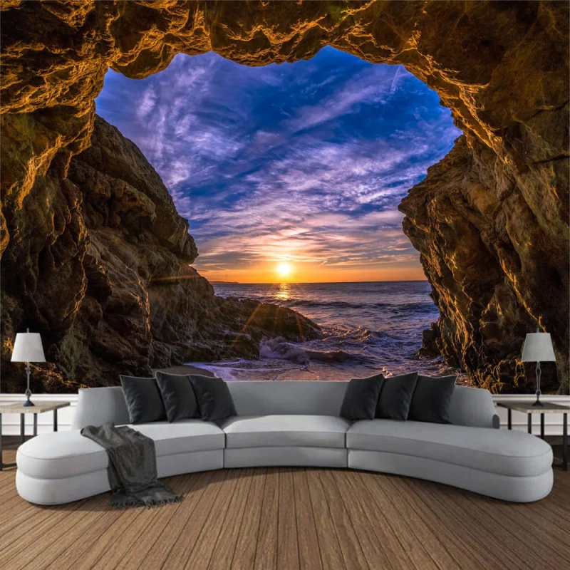 Olos peizažo spausdinimo gobeleno sienų pakabinimas, žvaigždėto dangaus boho kambario gobelenas, namų miegamojo svetainės gobeleno dekoracija