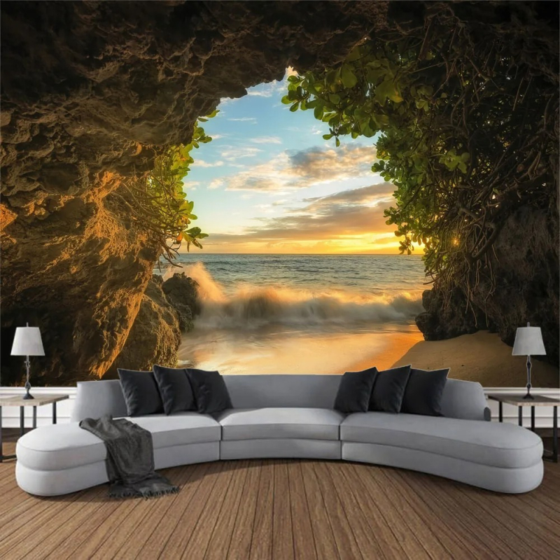 Olos peizažo spausdinimo gobeleno sienų pakabinimas, žvaigždėto dangaus boho kambario gobelenas, namų miegamojo svetainės gobeleno dekoracija