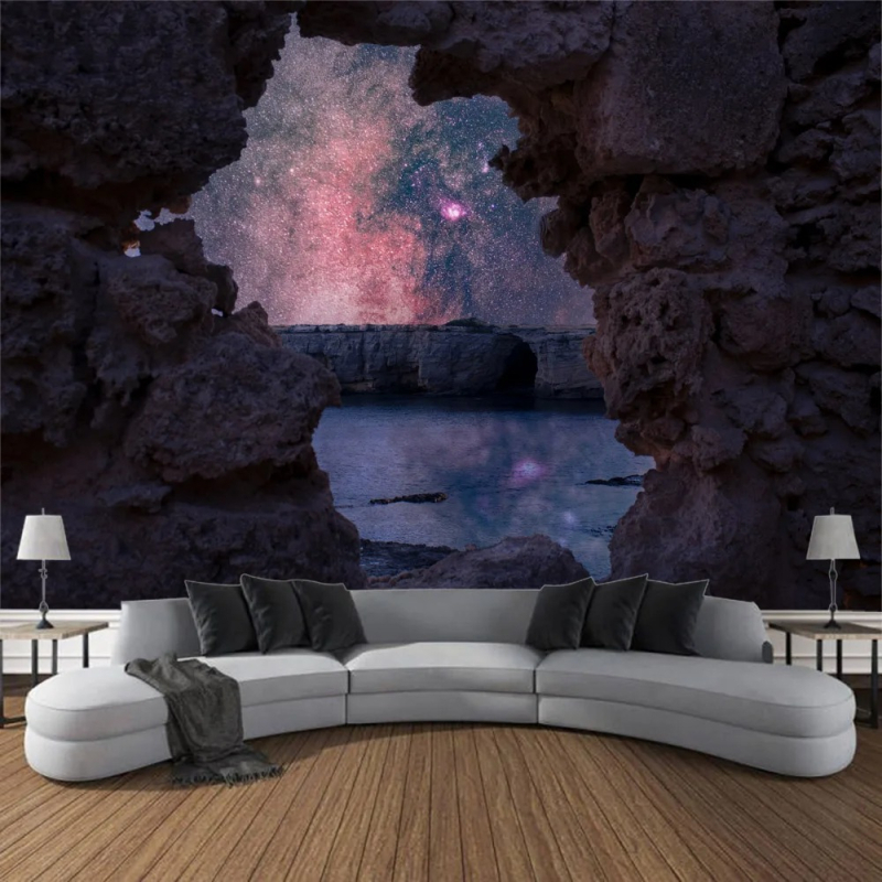 Olos peizažo spausdinimo gobeleno sienų pakabinimas, žvaigždėto dangaus boho kambario gobelenas, namų miegamojo svetainės gobeleno dekoracija