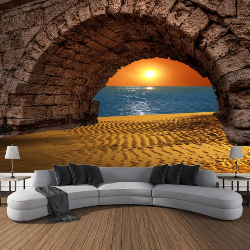 Olos peizažo spausdinimo gobeleno sienų pakabinimas, žvaigždėto dangaus boho kambario gobelenas, namų miegamojo svetainės gobeleno dekoracija