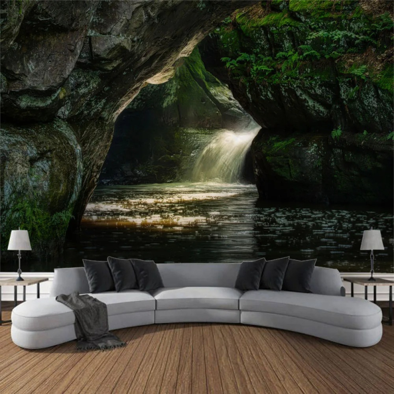 Olos peizažo spausdinimo gobeleno sienų pakabinimas, žvaigždėto dangaus boho kambario gobelenas, namų miegamojo svetainės gobeleno dekoracija