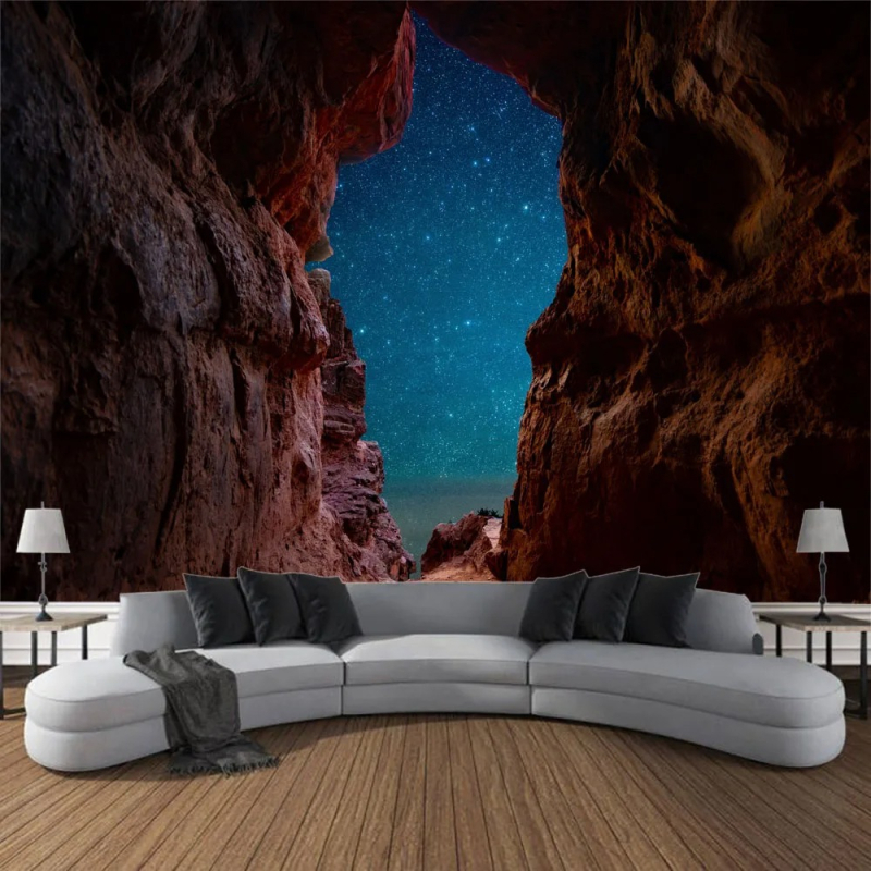 Olos peizažo spausdinimo gobeleno sienų pakabinimas, žvaigždėto dangaus boho kambario gobelenas, namų miegamojo svetainės gobeleno dekoracija