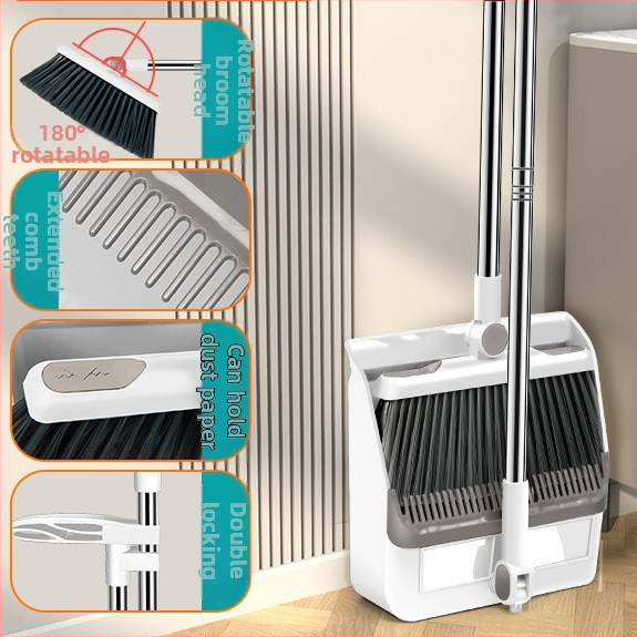 Tiesioginis gamyklinis šluotos kostiumas, didmeninė prekyba buitine minkšta vilnone šluota, plastikinė šluota, nelimpanti, plaukai, ilgi grandymo dantys, šiukšlių semtuvėlis