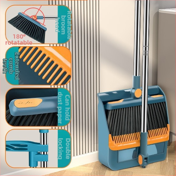 Tiesioginis gamyklinis šluotos kostiumas, didmeninė prekyba buitine minkšta vilnone šluota, plastikinė šluota, nelimpanti, plaukai, ilgi grandymo dantys, šiukšlių semtuvėlis