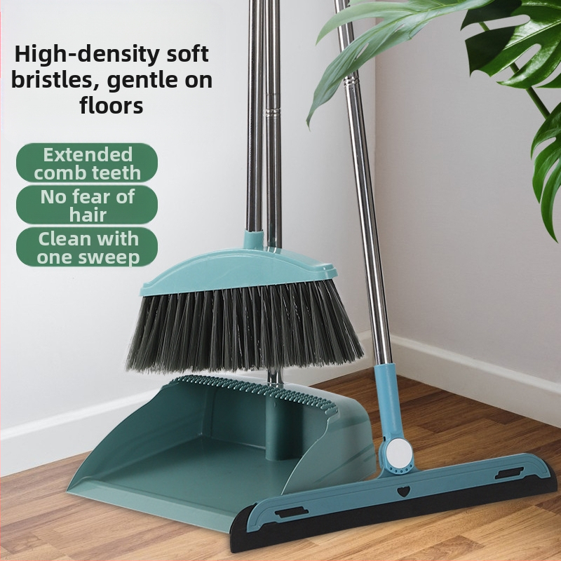 Tiesioginis gamyklinis šluotos kostiumas, didmeninė prekyba buitine minkšta vilnone šluota, plastikinė šluota, nelimpanti, plaukai, ilgi grandymo dantys, šiukšlių semtuvėlis