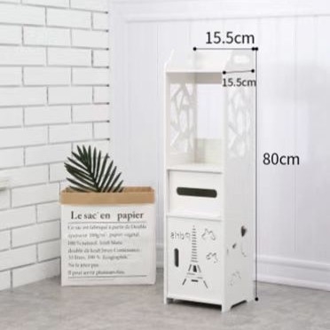 Vonios kambario daiktų laikymo lentyna, vandeniui atspari spintelė tualeto tarpams, ant grindų pastatoma kriauklės šoninė spintelė, praustuvas už gamyklinę kainą