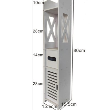 Vonios kambario daiktų laikymo lentyna, vandeniui atspari spintelė tualeto tarpams, ant grindų pastatoma kriauklės šoninė spintelė, praustuvas už gamyklinę kainą