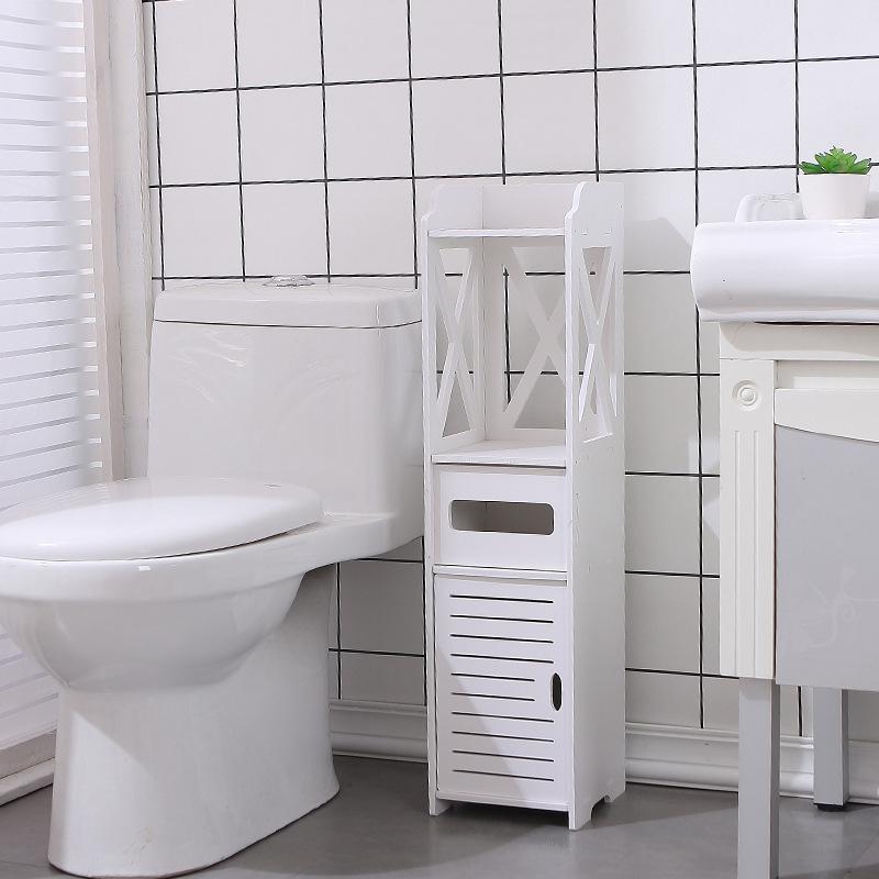 Vonios kambario daiktų laikymo lentyna, vandeniui atspari spintelė tualeto tarpams, ant grindų pastatoma kriauklės šoninė spintelė, praustuvas už gamyklinę kainą