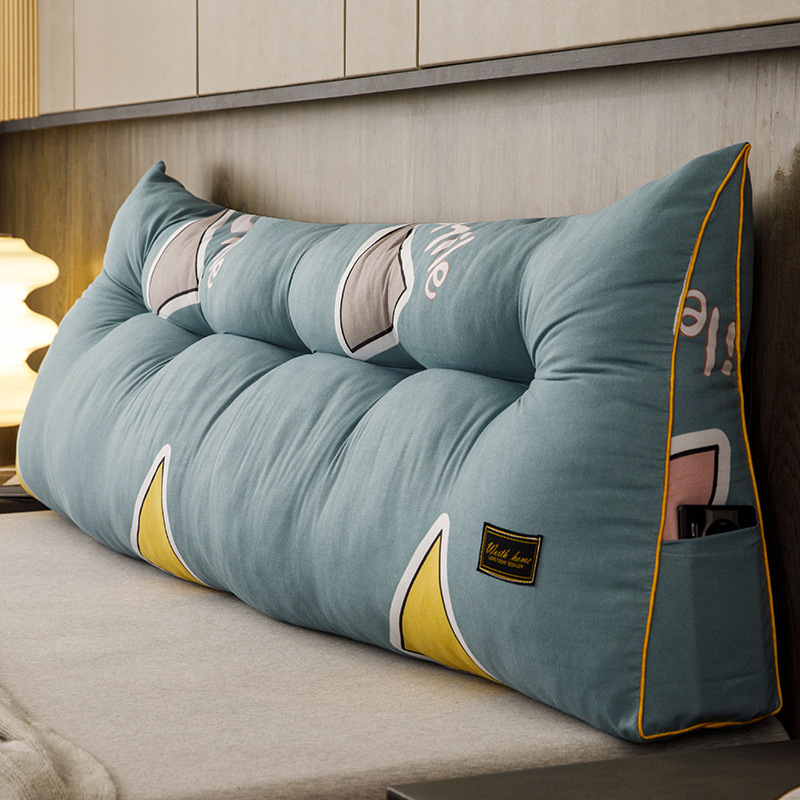 Trikampė lovos galvūgalio pagalvėlė, paprasta, didelė atlošo pagalvėlė, dvigulės lovos galvūgalis, minkštas pagalvėlė, „Lazy Rice“ tarpvalstybinė kompresija