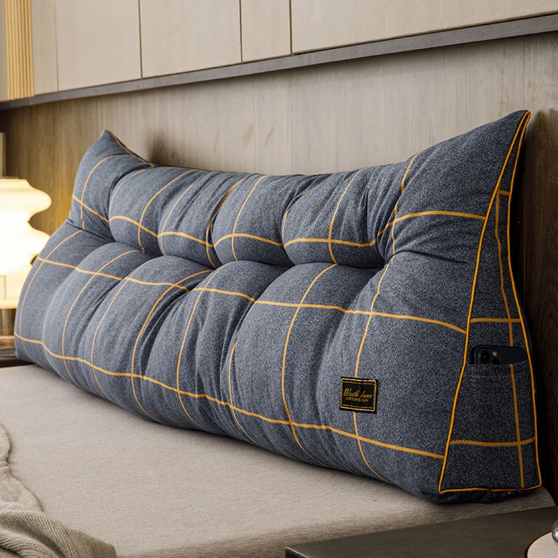 Trikampė lovos galvūgalio pagalvėlė, paprasta, didelė atlošo pagalvėlė, dvigulės lovos galvūgalis, minkštas pagalvėlė, „Lazy Rice“ tarpvalstybinė kompresija