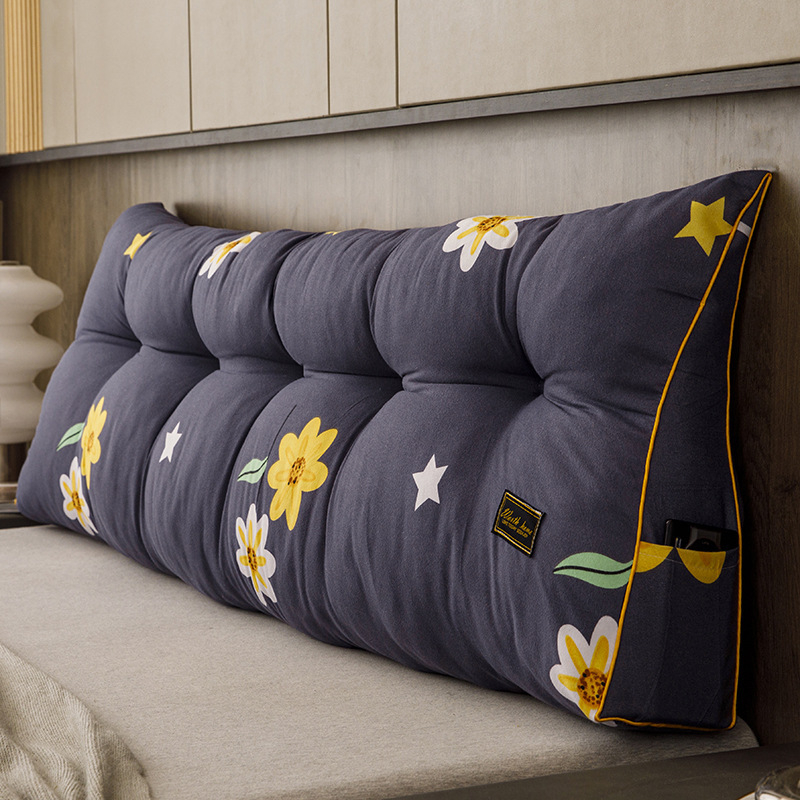 Trikampė lovos galvūgalio pagalvėlė, paprasta, didelė atlošo pagalvėlė, dvigulės lovos galvūgalis, minkštas pagalvėlė, „Lazy Rice“ tarpvalstybinė kompresija