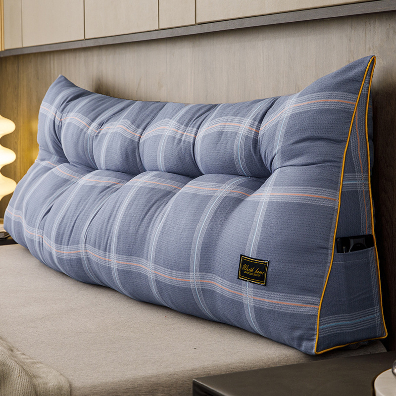 Trikampė lovos galvūgalio pagalvėlė, paprasta, didelė atlošo pagalvėlė, dvigulės lovos galvūgalis, minkštas pagalvėlė, „Lazy Rice“ tarpvalstybinė kompresija