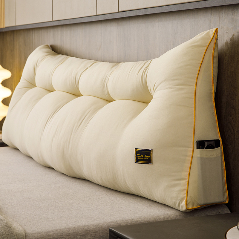 Trikampė lovos galvūgalio pagalvėlė, paprasta, didelė atlošo pagalvėlė, dvigulės lovos galvūgalis, minkštas pagalvėlė, „Lazy Rice“ tarpvalstybinė kompresija