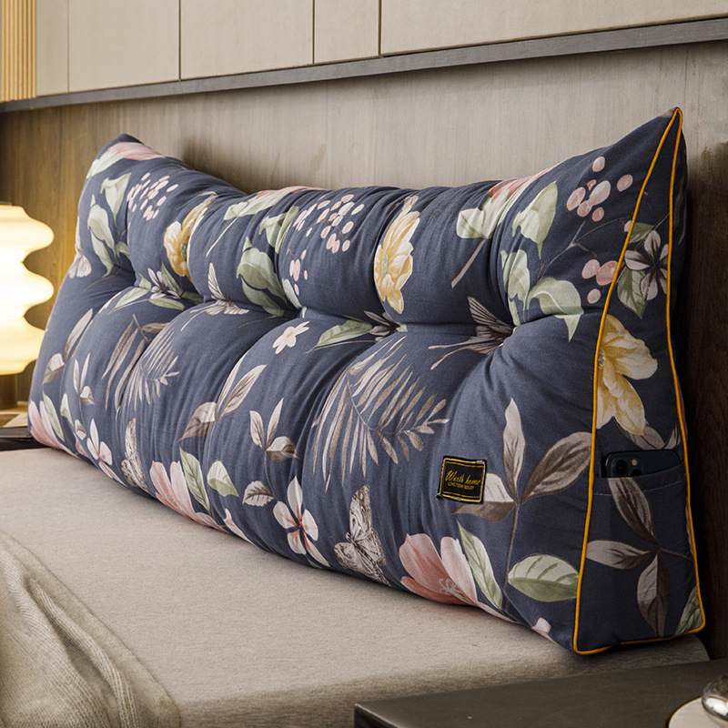 Trikampė lovos galvūgalio pagalvėlė, paprasta, didelė atlošo pagalvėlė, dvigulės lovos galvūgalis, minkštas pagalvėlė, „Lazy Rice“ tarpvalstybinė kompresija