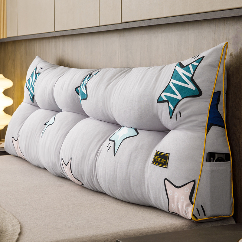 Trikampė lovos galvūgalio pagalvėlė, paprasta, didelė atlošo pagalvėlė, dvigulės lovos galvūgalis, minkštas pagalvėlė, „Lazy Rice“ tarpvalstybinė kompresija