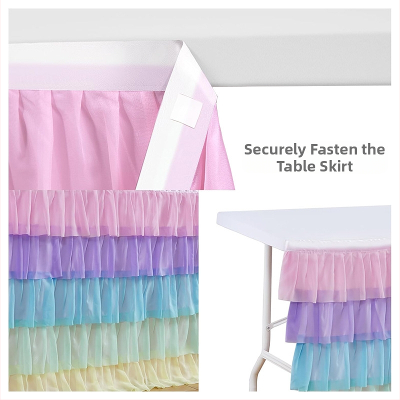 Шифонена удебелена сватба, бебешка конференция, специална аранжировка, събитие, шифон, парти, декорация, правоъгълна пола за маса, полиестер