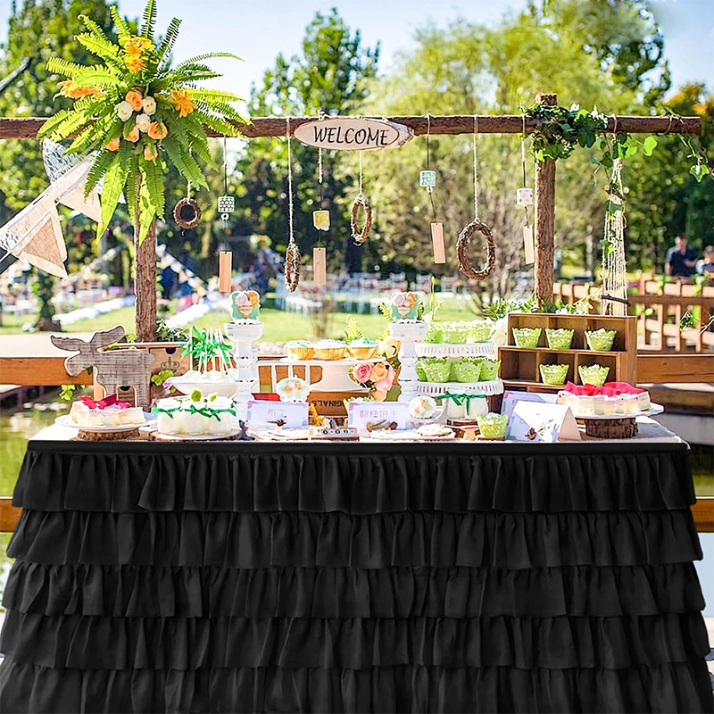 Σιφόν με πάχος γάμου, μωρό, συνέδριο, ειδική σύνθεση, εκδήλωση, διακόσμηση πάρτι από σιφόν, ορθογώνια φούστα τραπεζιού, πολυεστέρας