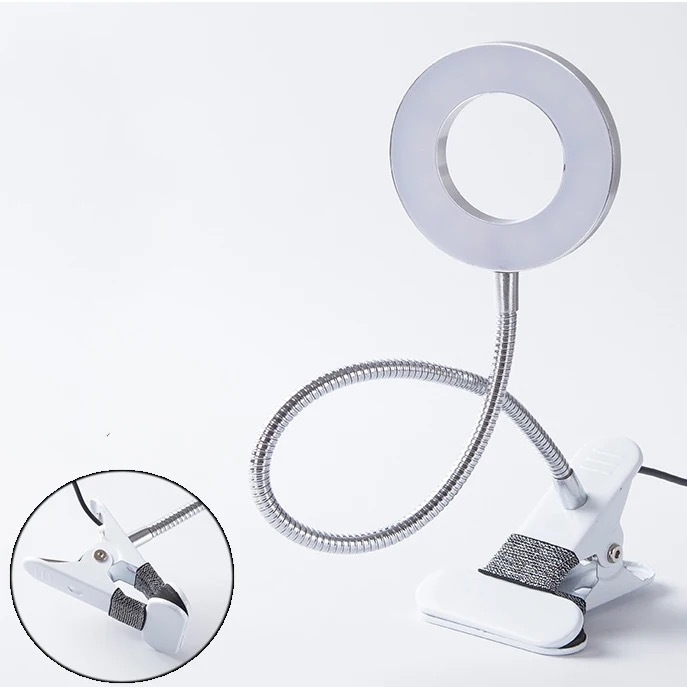 Piiriülene 3,5-tolline voolikuga lauaklambriga lamp, kolmevärviline hämardusega õpilaste silmakaitselamp, kulmude tätoveerimise maniküüri rõngaslamp