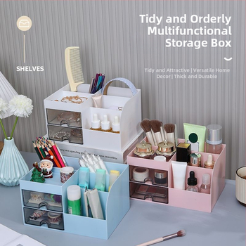 Кутия за съхранение на канцеларски материали тип чекмедже, козметична кутия с голям капацитет, многофункционална, студентска химикалка Conner Simple