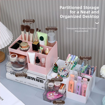 Кутия за съхранение на канцеларски материали тип чекмедже, козметична кутия с голям капацитет, многофункционална, студентска химикалка Conner Simple