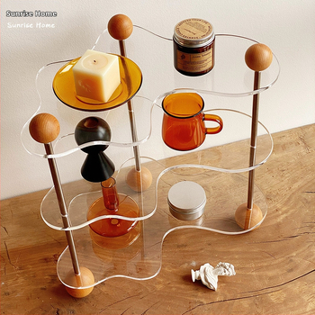 Tiesioginio pardavimo akrilo vandens puodelis kvepalų kosmetikos stovas darbalaukio laikymo apdaila aromaterapijos žvakių dėklas vitrina