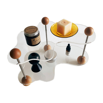 Tiesioginio pardavimo akrilo vandens puodelis kvepalų kosmetikos stovas darbalaukio laikymo apdaila aromaterapijos žvakių dėklas vitrina