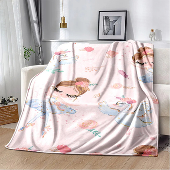 Armas balletitüdruk, baleriin, haldjas, koomiksitekk, flanelltekk elutoa, magamistoa diivani kaunistamiseks