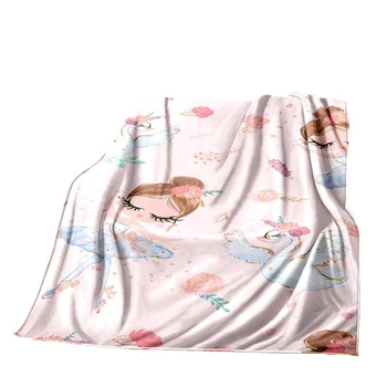 Armas balletitüdruk, baleriin, haldjas, koomiksitekk, flanelltekk elutoa, magamistoa diivani kaunistamiseks